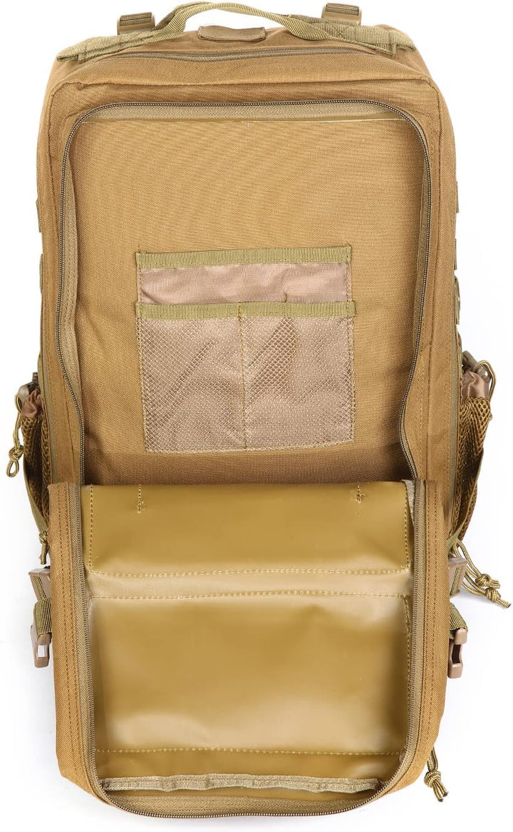 FALKENSTEJN Rucksack für Freizeit Outdooraktivitäten Schule Arbeit Multifunktionsrucksack Camel 45l