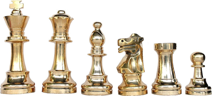 Stonkraft 8,9 cm Königshöhe - Sammleredition Messing Schachfiguren Münzen Bauer Staunton Figur Figur