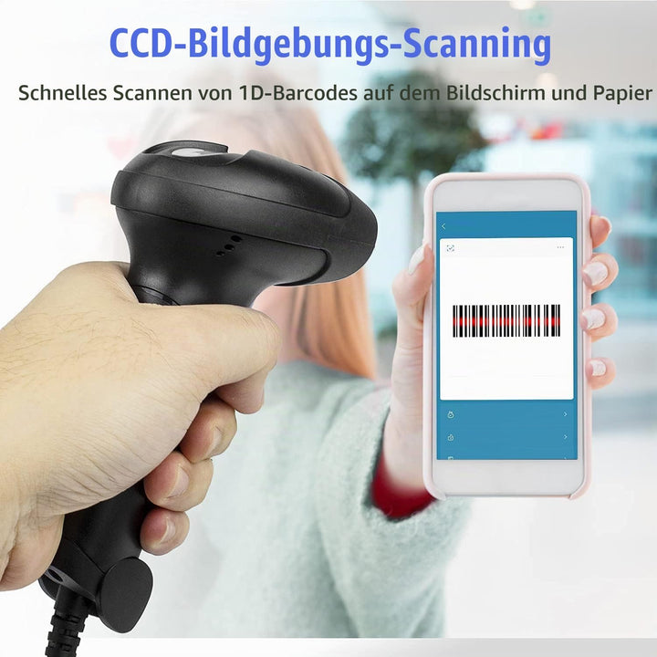 NetumScan USB 1D-Barcode-Scanner, kabelgebundener Handheld-CCD-Barcode-Leser, unterstützt das Scanne