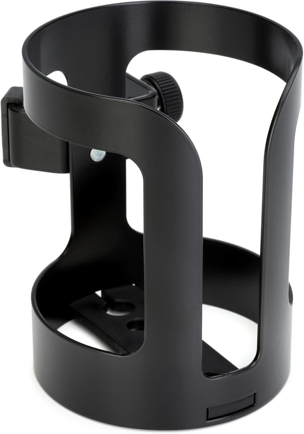 K&M 16022 Universal Getränkehalter Schwarz - aus Stahl - flexible und stabile Ablagefläche, anschrau
