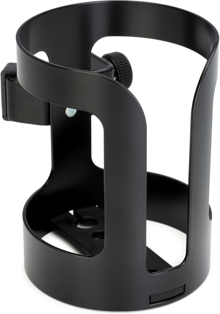 K&M 16022 Universal Getränkehalter Schwarz - aus Stahl - flexible und stabile Ablagefläche, anschrau