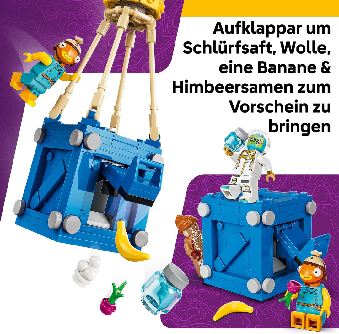 LEGO Fortnite Vorratslieferung - Spielzeug mit Minifiguren Fischstäbchen, Leviathan & Lebkuchenkanon