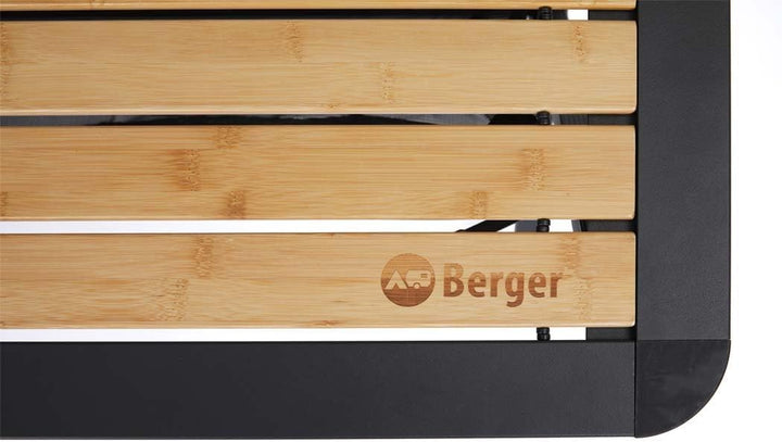 BERGER Alu-Bambus Rolltisch │Markttisch Klapptisch Beistelltisch Gartentisch Campingtisch leicht & w