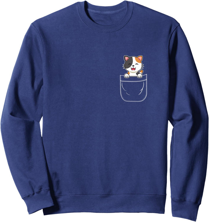 Cute Calico Cat Kitten in Pocket Sweatshirt