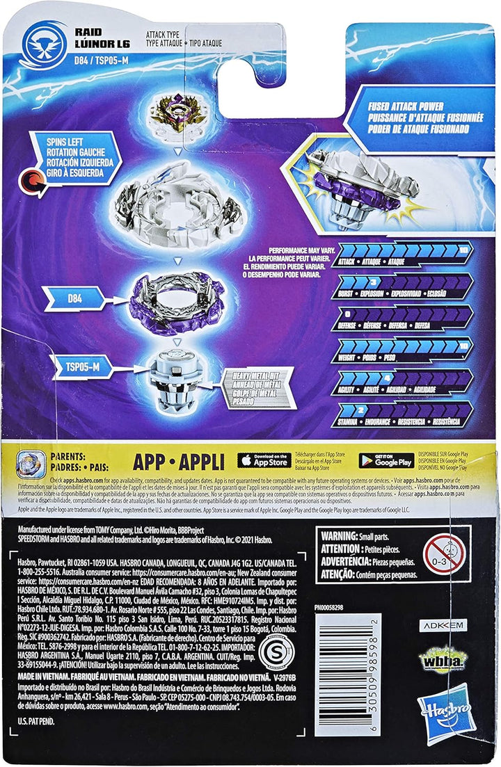 Hasbro Beyblade Burst Surge Speedstorm Raid Luinor L6 Kreisel Starter Pack – Battle Kreisel mit Star