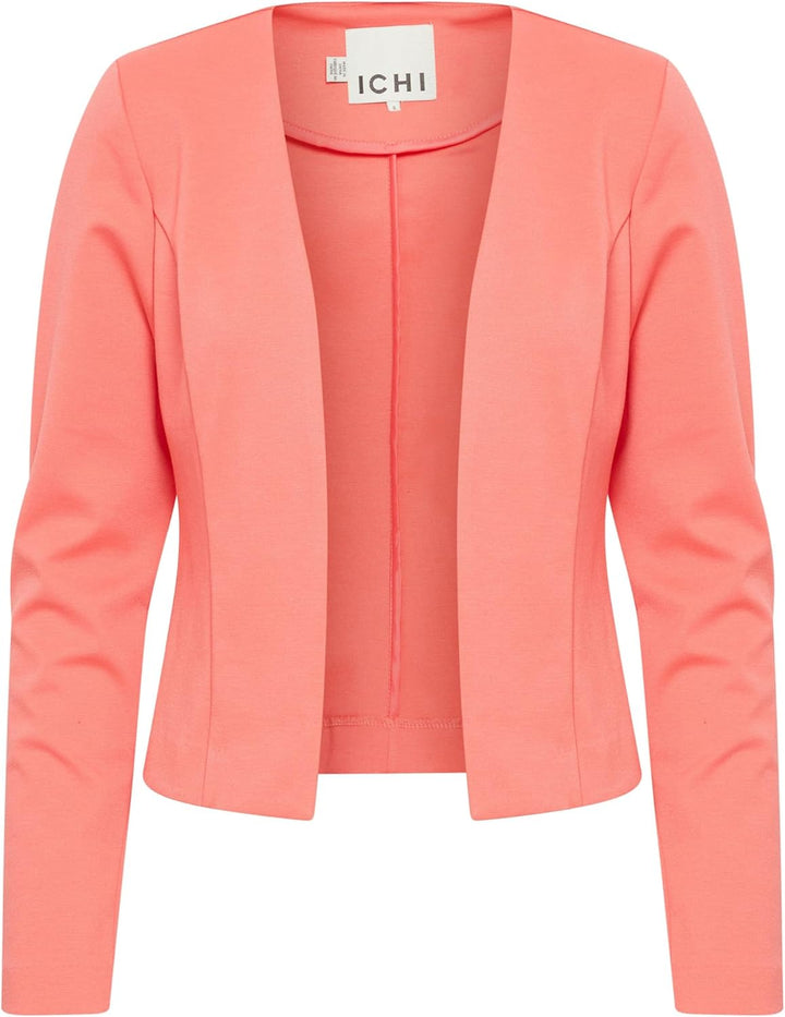 ICHI IHKATE Short BL Damen Blazer Kurzblazer Jacke Kurzblazer mit Stretch M Calypso Coral (171744),