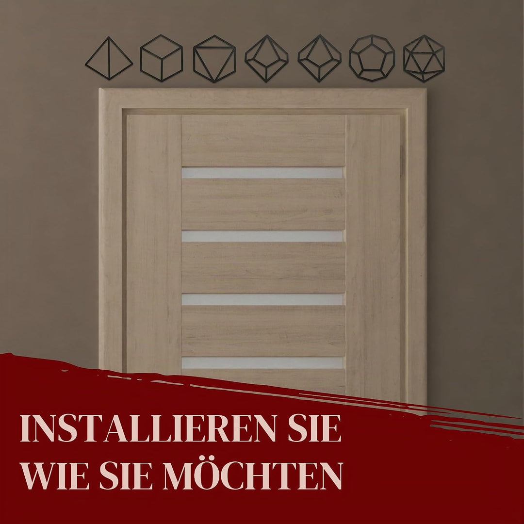 DND Zubehör - 7 Teile Wandobjekt aus Holz - Dungeons & Dragons Deutsch Artwork/Grafik Wandschmuck/D&
