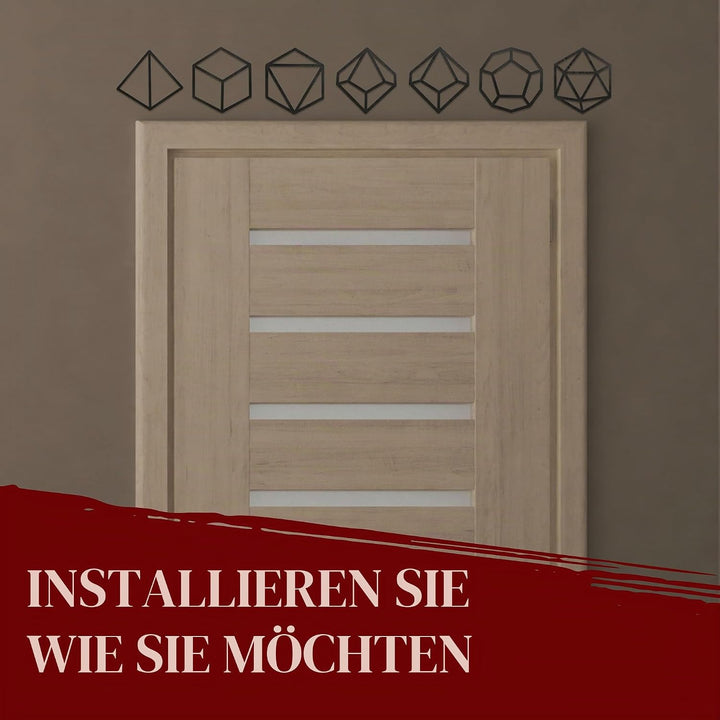 DND Zubehör - 7 Teile Wandobjekt aus Holz - Dungeons & Dragons Deutsch Artwork/Grafik Wandschmuck/D&