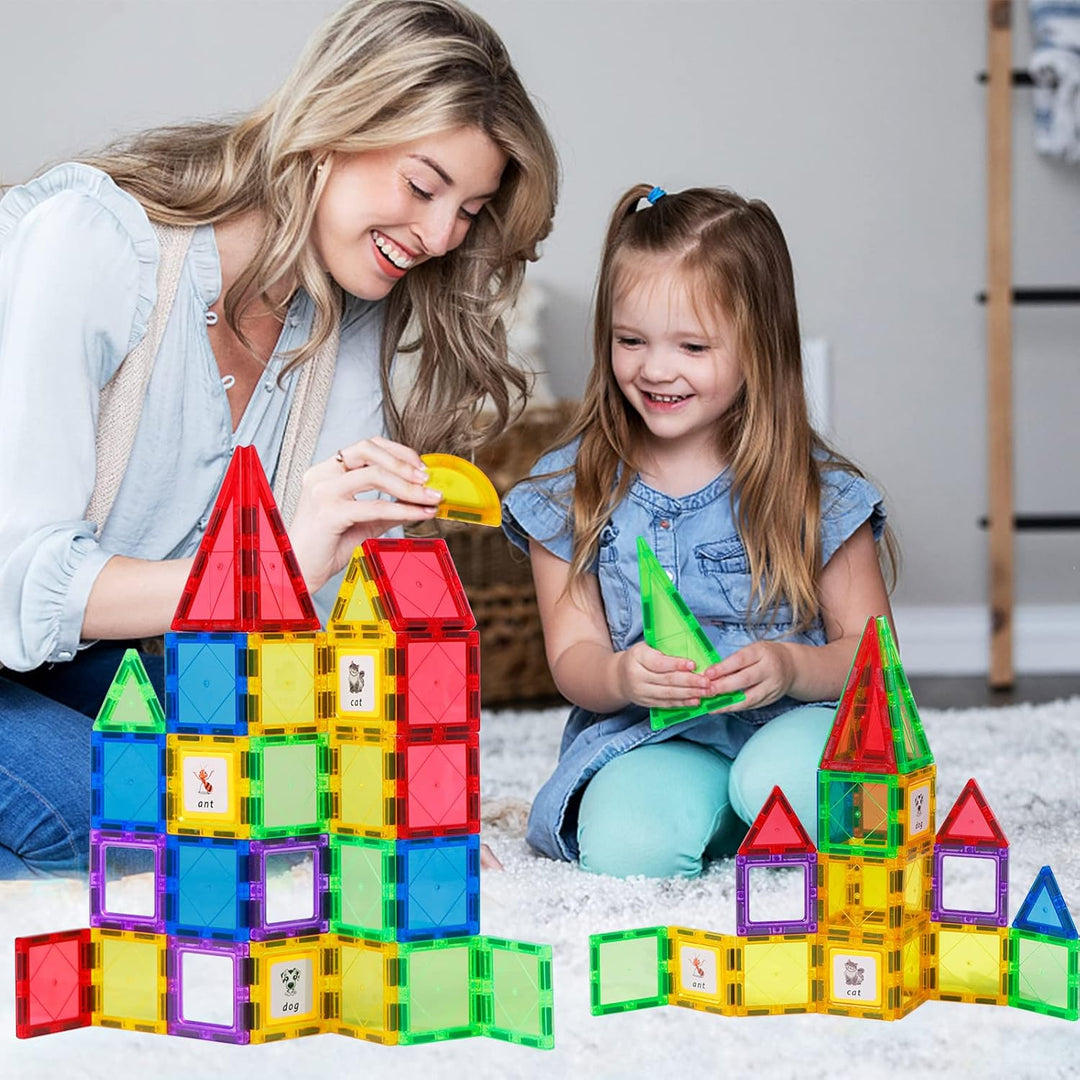 Magblock 46 Teile Magnetische Bausteine für Kinder,Magnetbausteine Lernspielzeug,Magnet Spielzeug fü