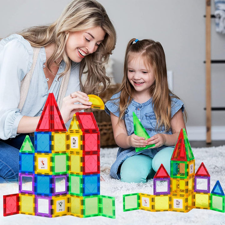 Magblock 46 Teile Magnetische Bausteine für Kinder,Magnetbausteine Lernspielzeug,Magnet Spielzeug fü