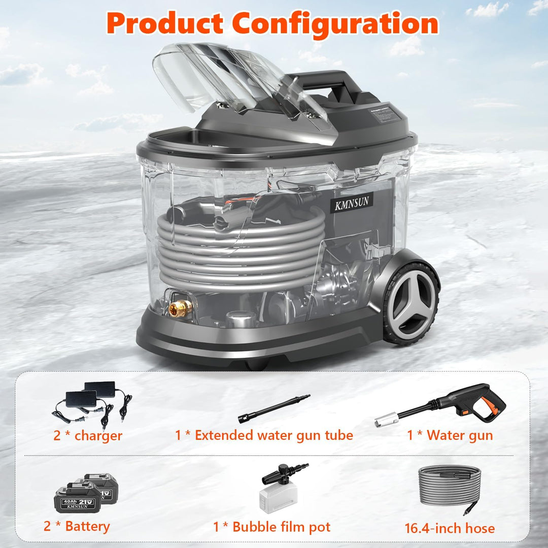 Akku hochdruckreiniger, 20 L hochdruckreiniger mit wassertank, debiet: 4 L/min, max. 60 bar, nachhal