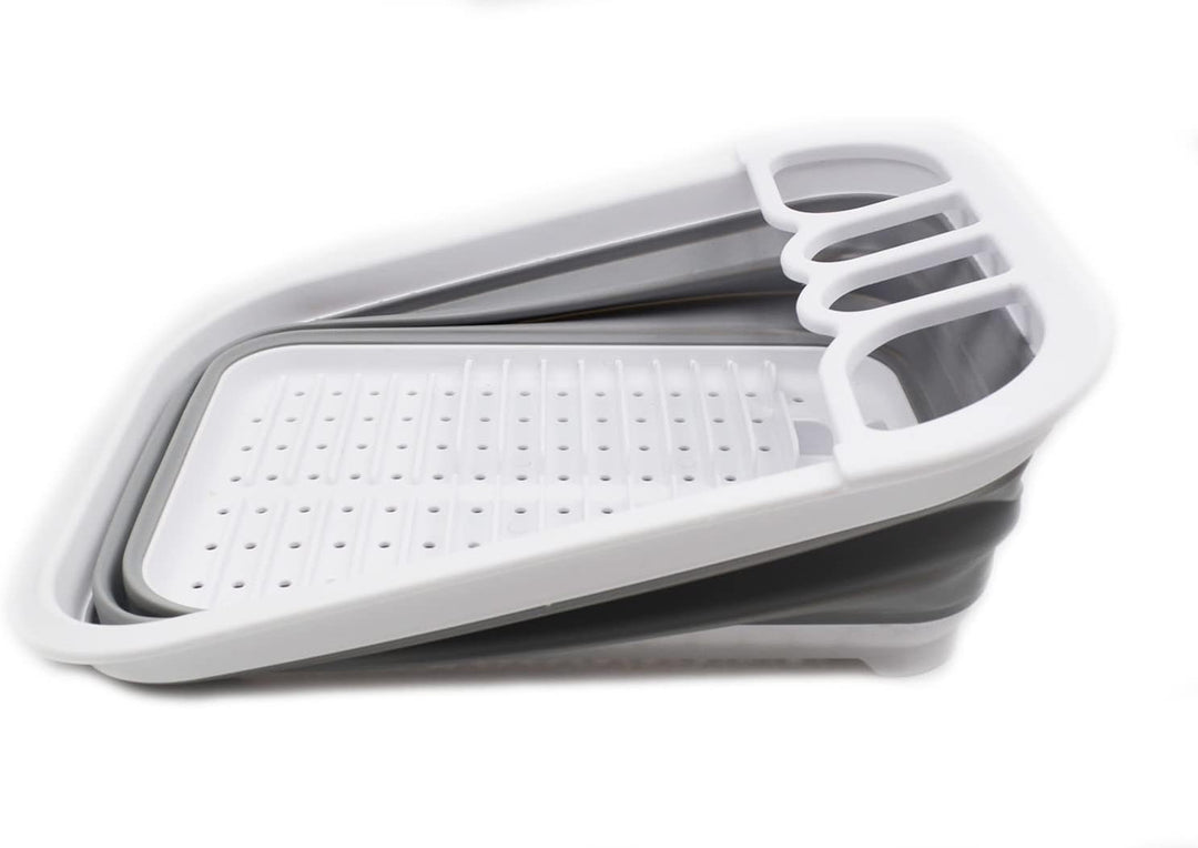 SAMMART 7.5L Collapsible Dish Drainer - Foldable Drying Rack Set - Portable Dinnerware Organizer - S