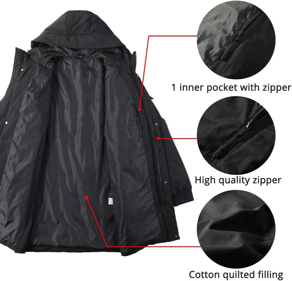 Winterjacke Herren Parka Outdoor Coat Wintermantel Herren Lang Warm Daunenjacke Thermojacke Steppman