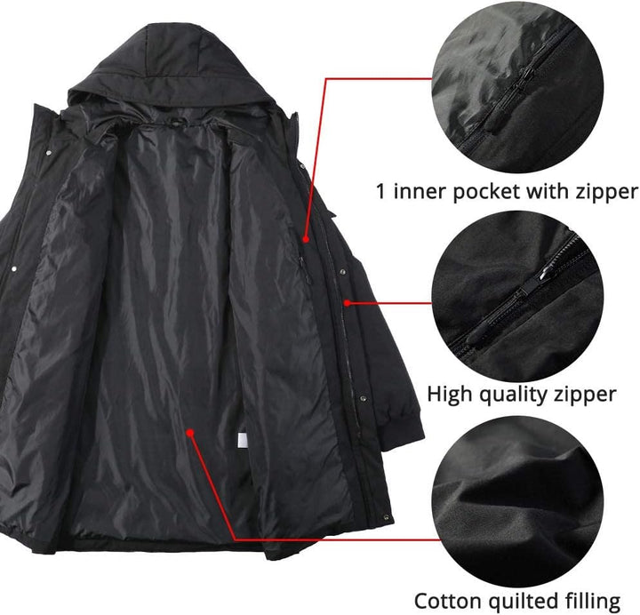 Winterjacke Herren Parka Outdoor Coat Wintermantel Herren Lang Warm Daunenjacke Thermojacke Steppman