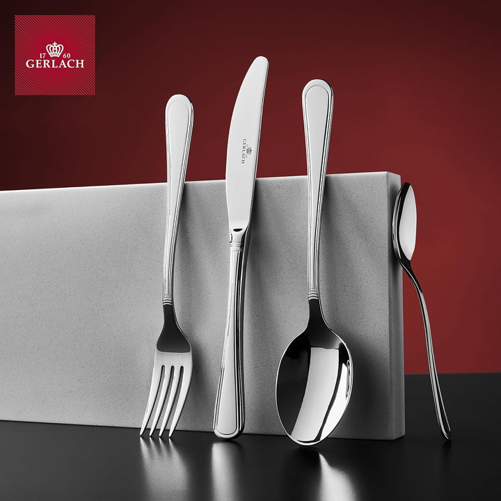 Gerlach Antica Besteck-Set im Koffer 12 Personen Spülmaschinenfest Essbesteck Edelstahl Elegantes Be