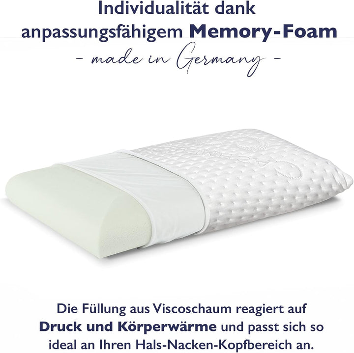 FMP Matratzenmanufaktur Orthopädisches Nackenstützkissen viscoelastisches Kissen, Visco Kopfkissen,