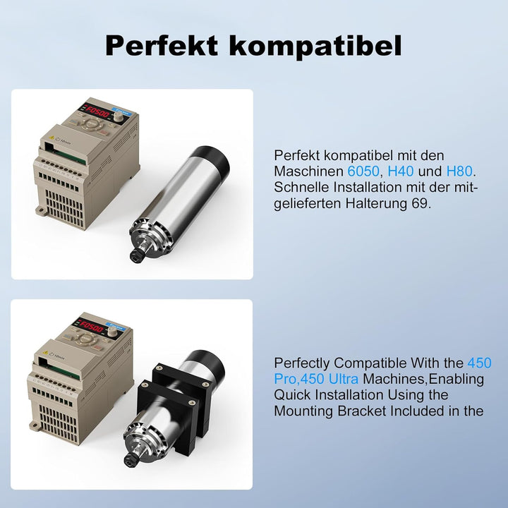 Twotrees 1000w CNC-Luftgekühlter Spindelsatz Spindelmotor für Twotrees TTC 450 Pro/450 Ultra, 24.000