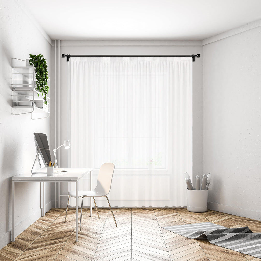 NATUR FUTURE Gardinen Vorhang Store Webstore halbtransparent mit Kräuselband und Bleibandabschluss W