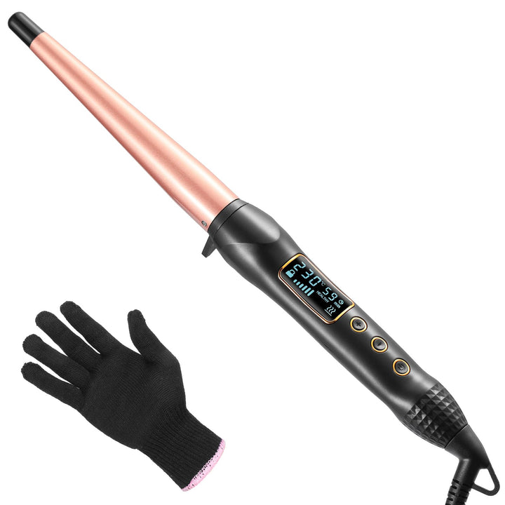 Lockenstab Kleine Locken - Haglater Professional LCD-Display Lockenwickler 80-230℃, Keramischer Lock
