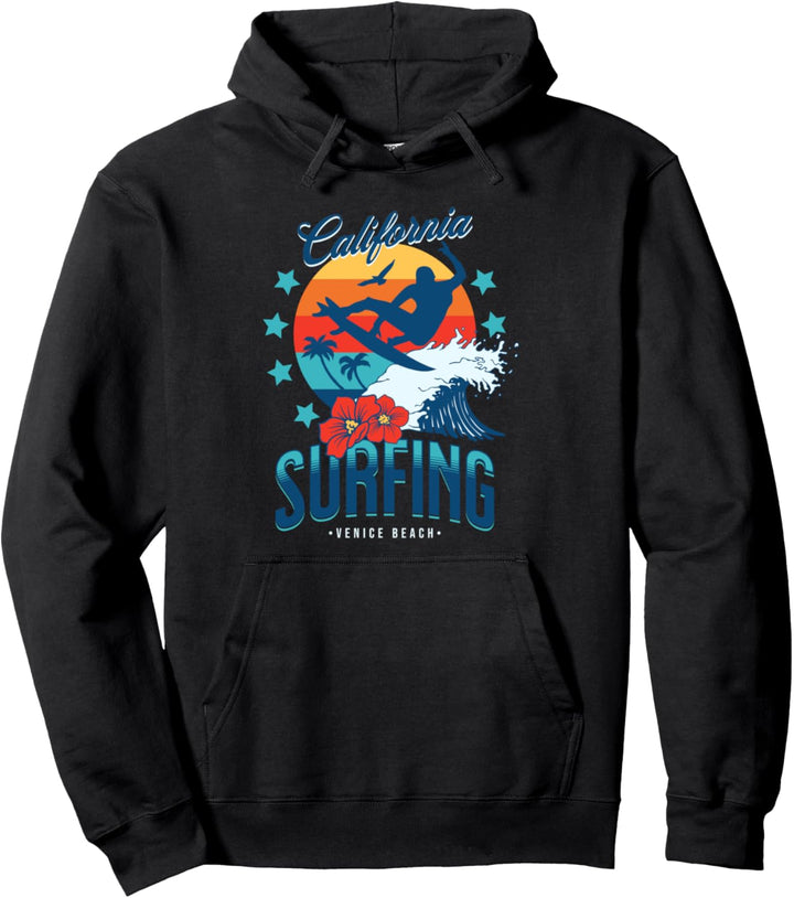 California Surfing Retro Vintage 70er Jahre Surfer-Klassiker Pullover Hoodie