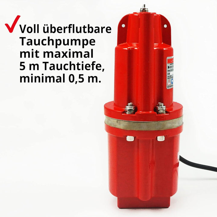 HECHT Tiefbrunnenpumpe – 600 Watt / 230v -240 v – 70 m Förderhöhe – 1400 l/h Fördermenge Wasser – Me