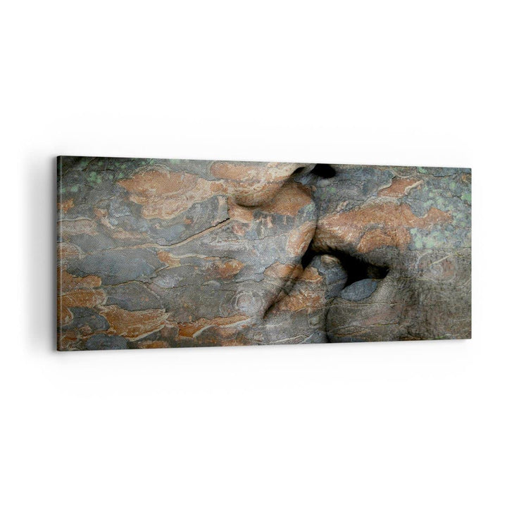 Panorama Bilder auf Leinwand 100x40cm Leinwandbild Frau Mann Kuss Abstraktion Gross Wanddeko Bild Sc