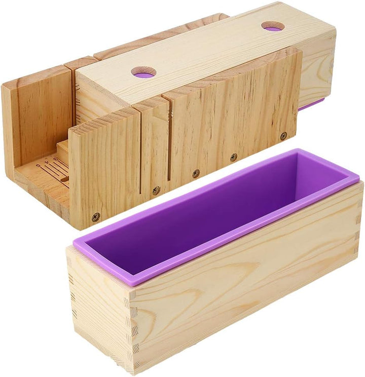 JasCherry 7 Stück Pinie Holz Verstellbar Seifen Slicer Giessformen Spree Set - Handgefertigt Holz DI