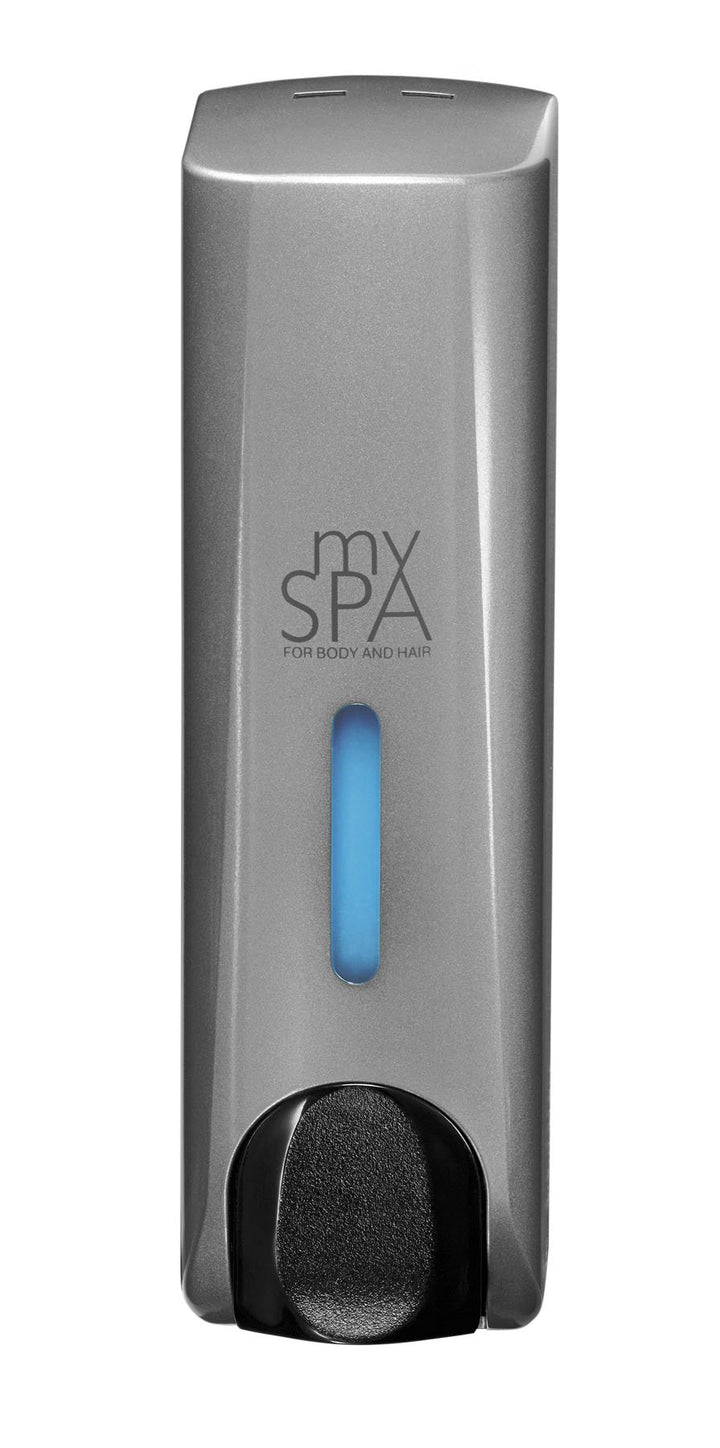 mySPA Spender für Duschgel & Haarshampoo, Duschgelspender, Shampoospender, Seifenspender (Silber), S
