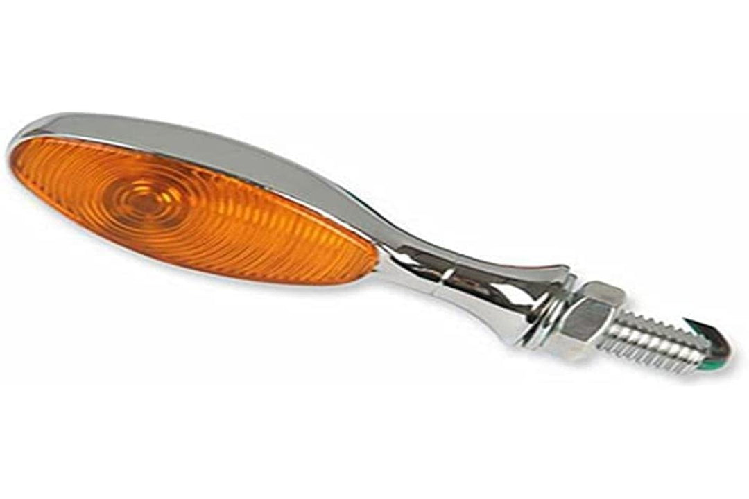 1 Paar Set Blinker UNIVERSAL Motorrad P I Mini oval Chrom rauchig 21W
