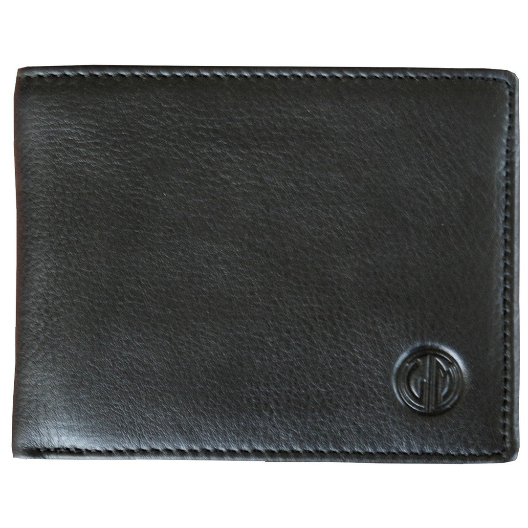 LINDENMANN Portemonnaie Herren Leder/Geldbeutel Herren, Rindleder matt, quer, schwarz