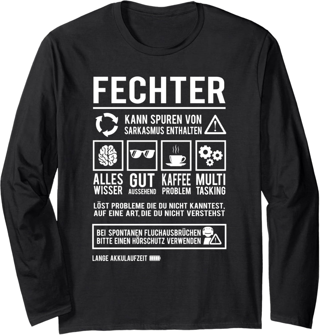 Fechten Humor Fechtsport Lustiges Fechter Langarmshirt