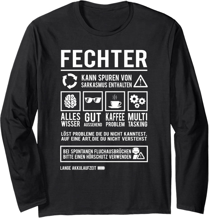 Fechten Humor Fechtsport Lustiges Fechter Langarmshirt