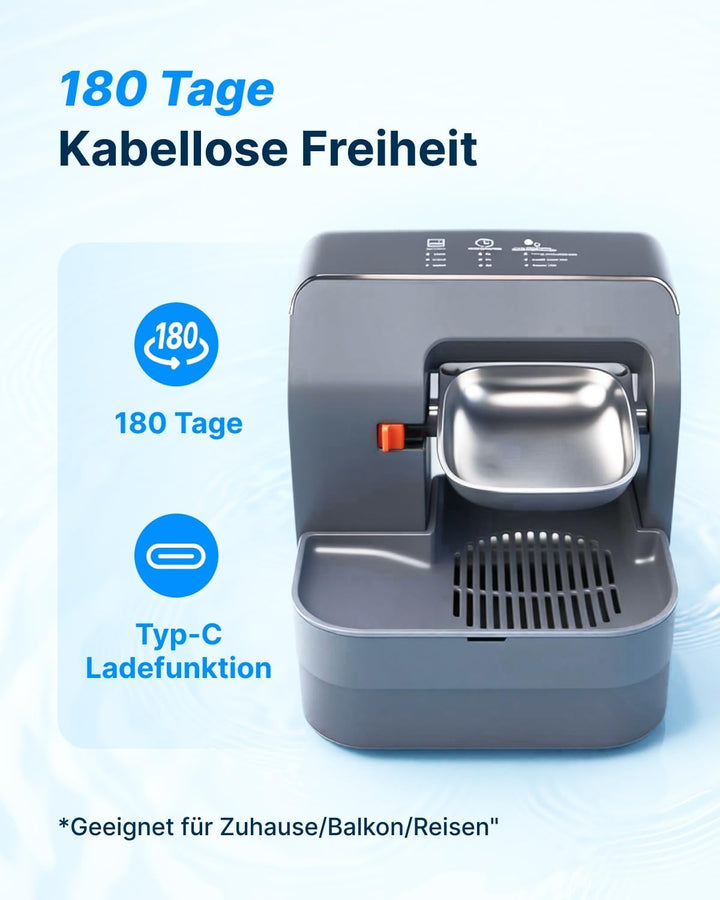 Trinkbrunnen für Katzen, Kabelloser Katzenbrunnen mit Bewegungssensor, Leise Wasserpumpe, Schwarz, 3