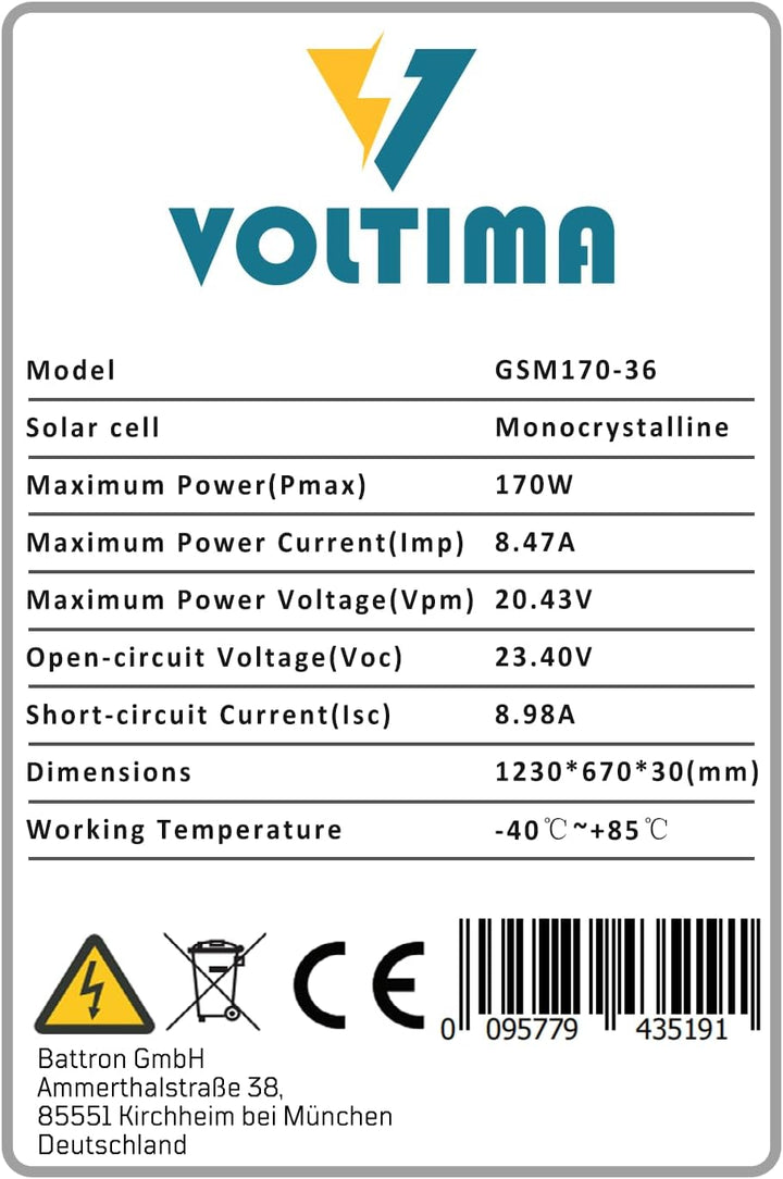 Genio GSM170-36 Solarmodul 170 Watt Monokristallin 170W, 170W