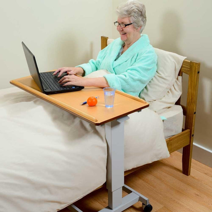 NRS EasyLift Overbed/Over Chair Tisch Buche N43553 - Standard Base, Extra Low