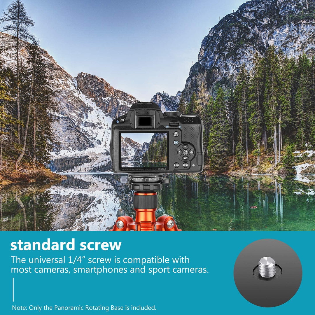 Neewer Kamera-Panorama-Schwenkfuss mit Stilplatte, 3/8-Zoll-Schraube, Aluminiumlegierung, Panorama-K