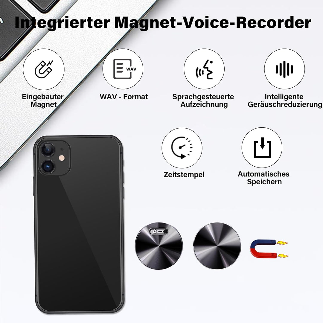 Diktiergerät Mini,Aufnahmegerät Spionage,Spion abhörgerät,Spion digital Voice Recorder