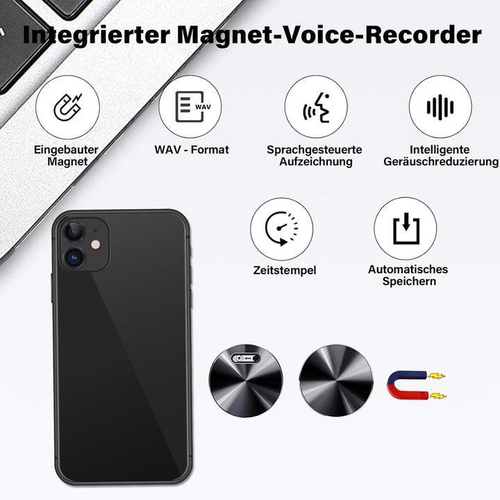 Diktiergerät Mini,Aufnahmegerät Spionage,Spion abhörgerät,Spion digital Voice Recorder
