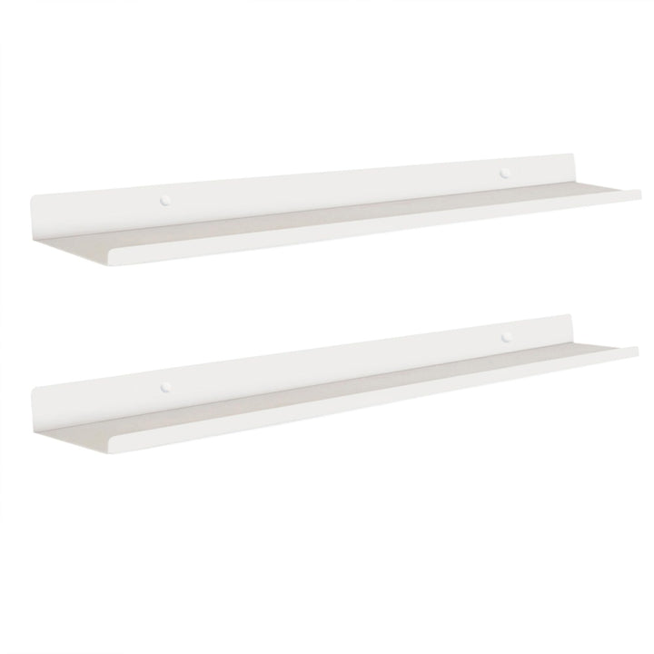 MILUKA Wandregal Weiss Metall | 2er Set Regal Wand 70 cm Long | Wandboards, Für Dekos, Bilderrahmen,