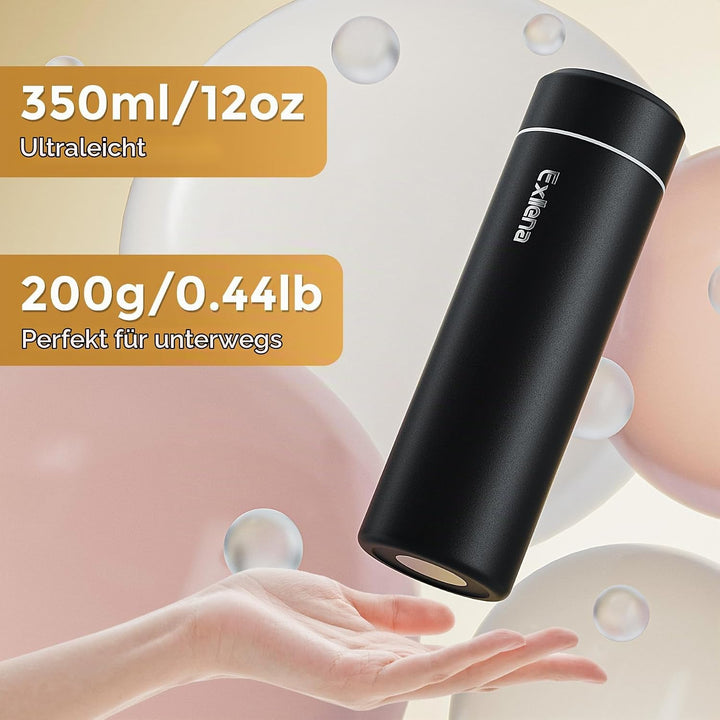 【Upgrade-Version】Exllena Mini Thermosflasche 350ml mit Edelstahl-Deckel, Trinkflasche Klein Doppelwa