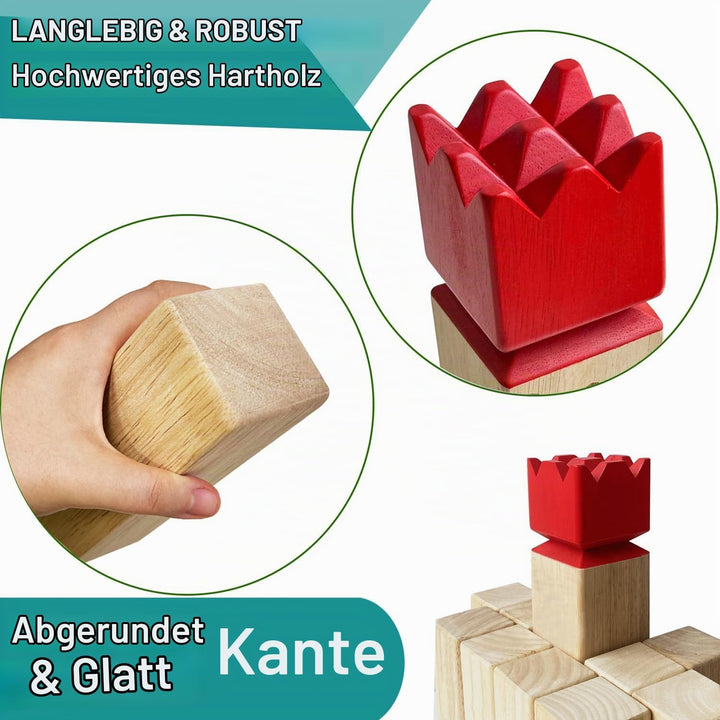 Kubb Spiel im Freien | Wurfspiel mit Tragetasche | Kegelspiel | Gummi Holz Garten Rasen Spiele | Wur