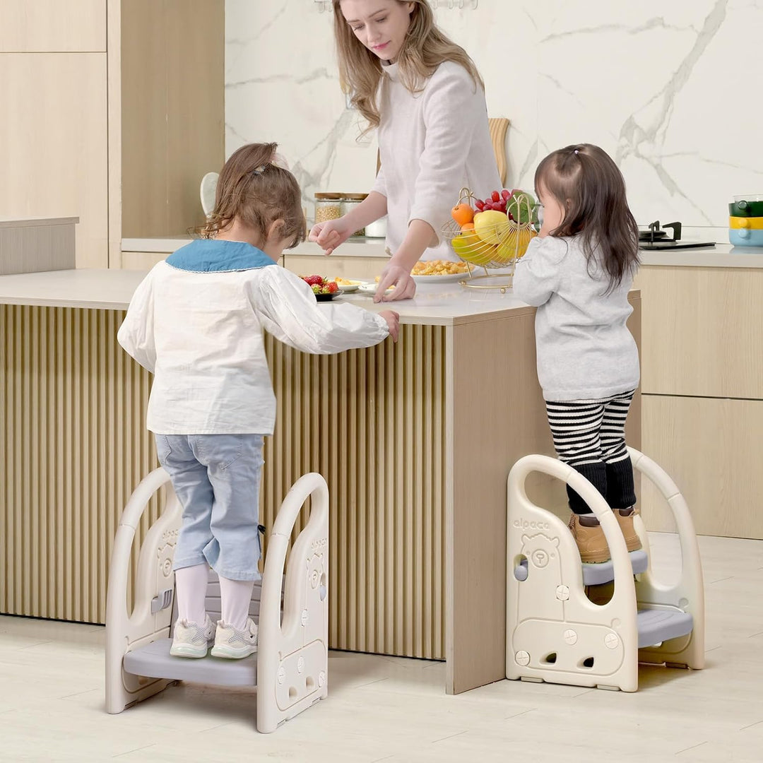 Onasti Tritthocker für Kinder 2 Stufen, Höhenverstellbar Tritt-Schemel Kinderschemel für Baby, mit H