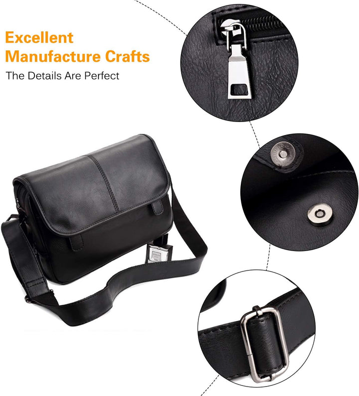 FANDARE Neu Umhängetasche Herren Schultertasche PU Männerhandtasche Laptoptasche Messenger Bag Arbei