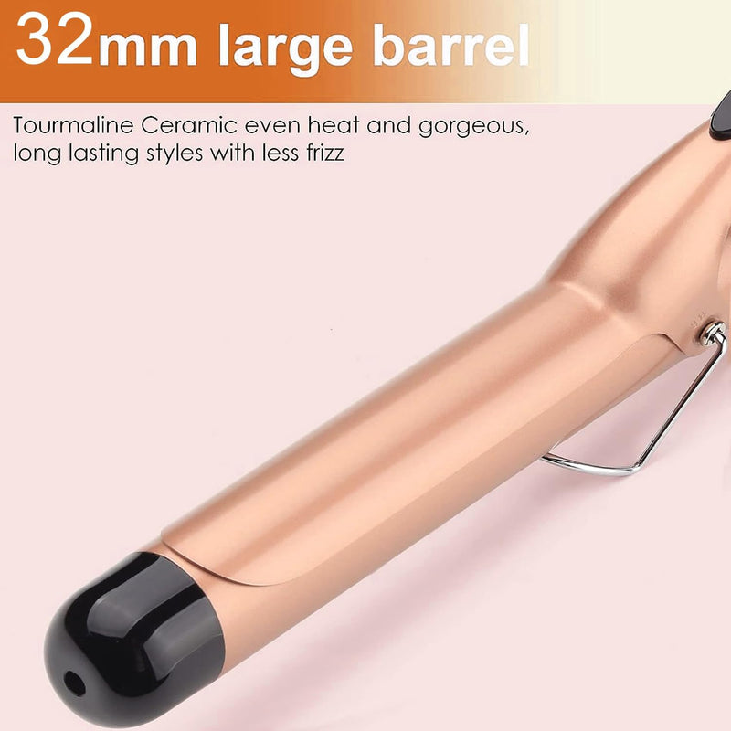 32mm Lockenstab, Haarcurler Keramik Beschichtung Lockenwickler mit 120 ℃ -210 ℃ einstellbare Tempera