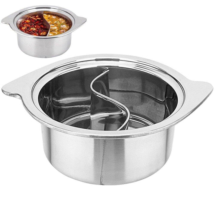 Hot Pot Aus Edelstahl Trennwand, Heisser Brenner, Chinesisches Doppelseitiges Suppenkochgeschirr Für