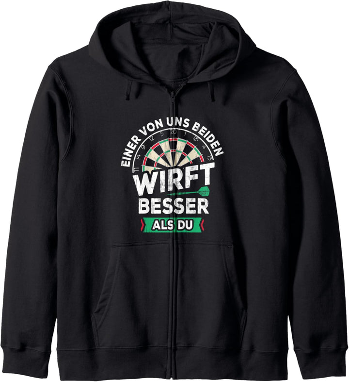 Einer Von Uns Beiden Wirft Besser Als Du Darts Steeldarts Kapuzenjacke