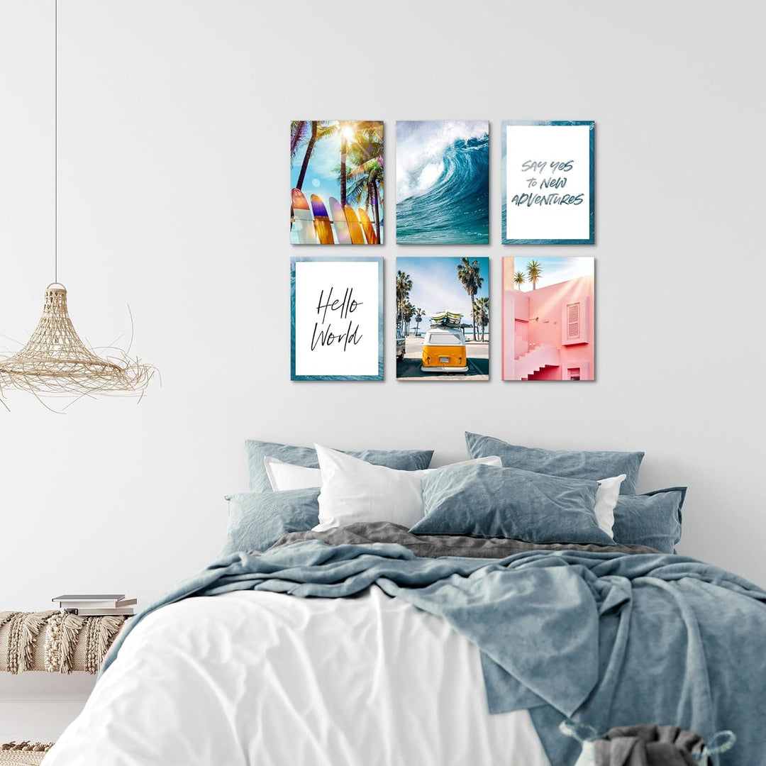 Novart Set Wandbilder - KEIN EXTRA RAMEN BENÖTIGT - Wohnzimmer Schlafzimmer - Bilder Modern Natur -