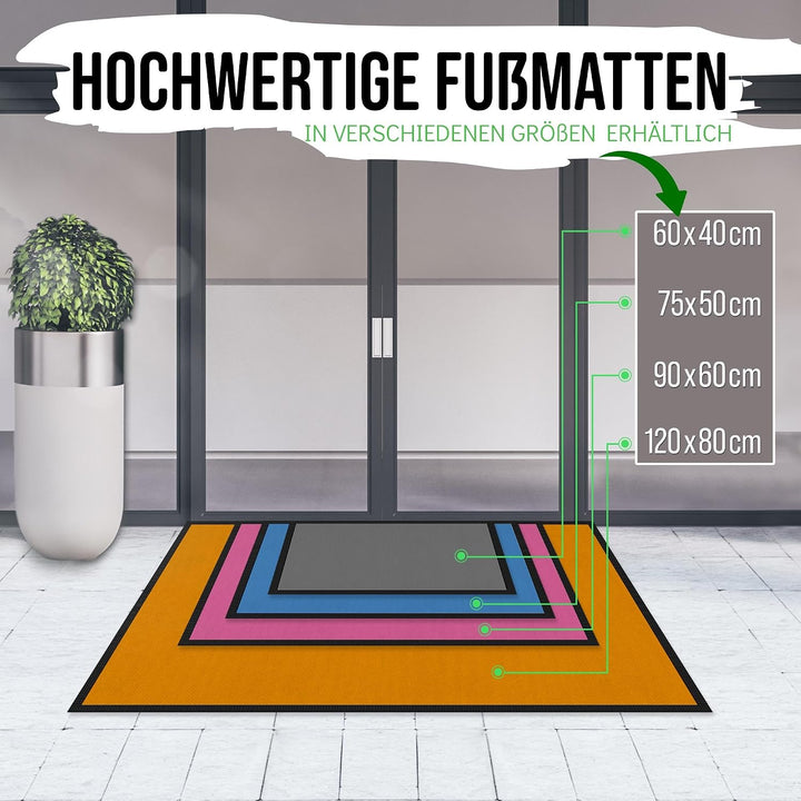 Print Royal Personalisierte Fussmatte mit Logo und Wunschtext - Logomatte - Schmutzfangmatte mit Log
