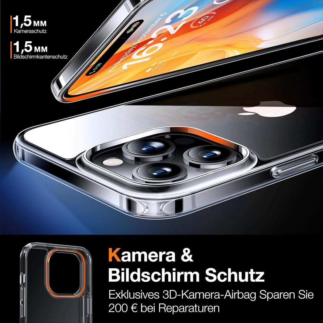 TORRAS Crystal Clear für iPhone 16 Pro Max Hülle 2026 Upgrade [Ultra Dünn & 100% Anti-Vergilbung] Kl