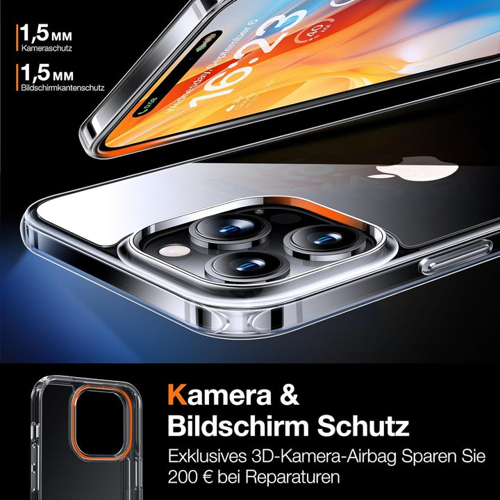 TORRAS Crystal Clear für iPhone 16 Pro Max Hülle 2026 Upgrade [Ultra Dünn & 100% Anti-Vergilbung] Kl